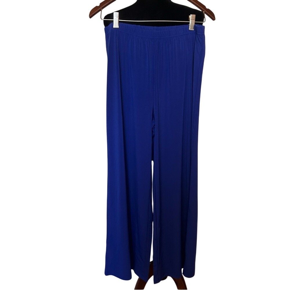 NWT Bob Mackie‎ Royal Blue Wide-Leg Pants Size Small Petite